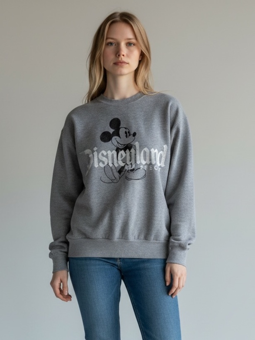Hanes Disneyland Resort Gray Crewneck Sweater